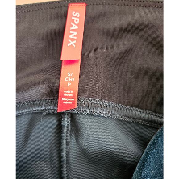 NWT SPANX Women's 2070 Malachite Green High Waist Velvet Velour Leggings Pants S - Picture 8 of 9